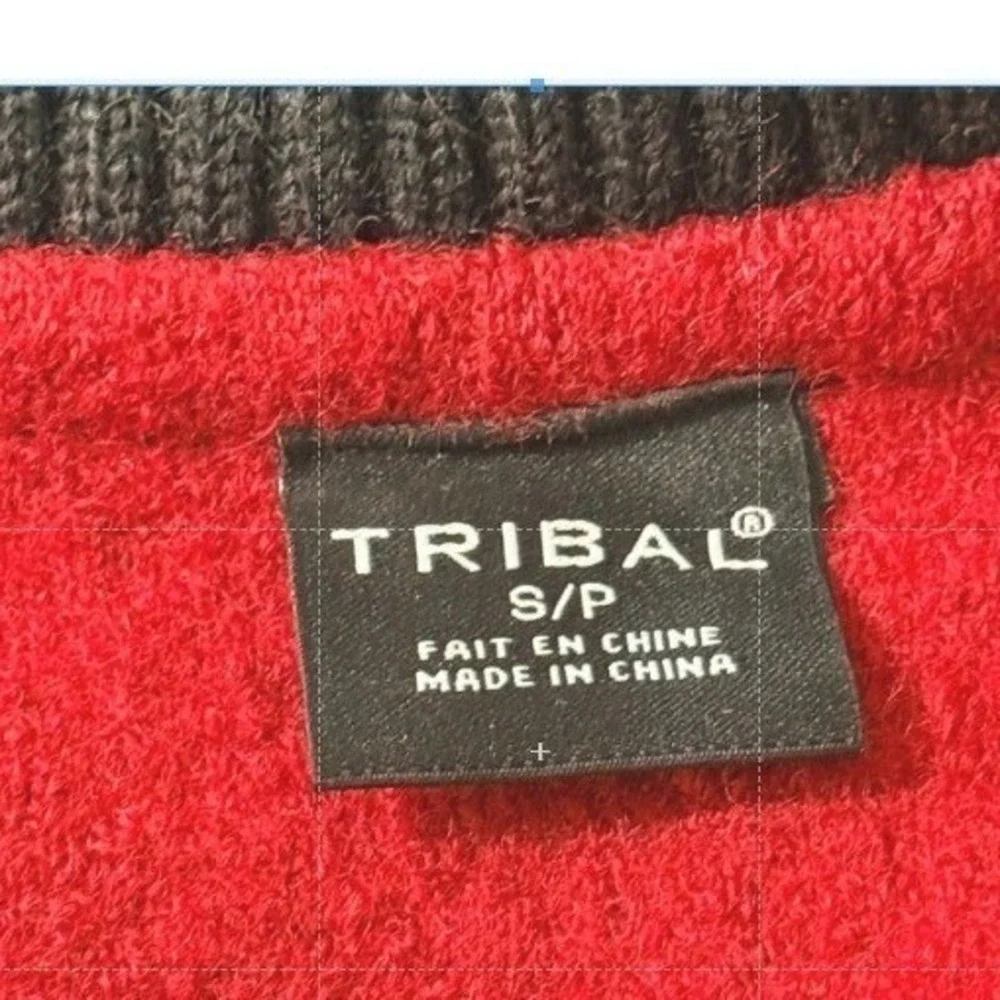 Tribal Sweater Sz SP 100% Wool Cardigan Warm‎ Colorblock Dark Academia Style